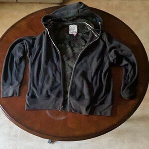 Campus Black Zip-Up Hoodie